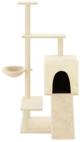 Árvore para gatos c/ postes arranhadores sisal 130,5 cm creme