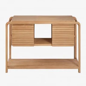 Conjunto De Móvel De Casa De Banho Em Madeira De Teca Bradley Sem Lavatório & Sem Espelho & Sem Torneira & ↔︎ 120 Cm - Sklum