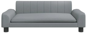 Sofá infantil 90x53x30 cm tecido cinzento-claro