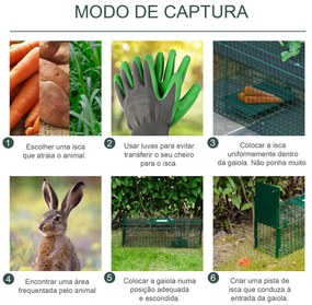 Outsunny Armadilha para Animais Vivos com Porta Gaiola de Captura com