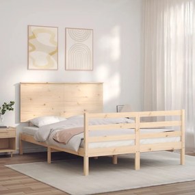 vidaXL Estrutura de cama com cabeceira 120x200 cmmadeira maciça