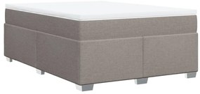 Cama com molas/colchão 140x200 cm tecido castanho-acinzentado