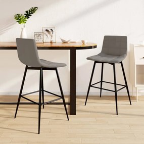 vidaXL Bancos de bar 2 pcs veludo cinzento-claro