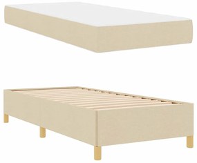 Cama Box Outros Branco e Creme 90 x 190 cm tecido