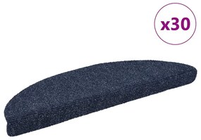 Tapetes de escada adesivos 30 pcs 56x17x3 cm azul