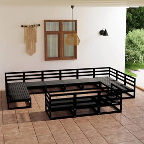 13 pcs conjunto lounge de jardim pinho maciço