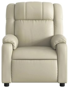 Poltrona reclinável elétrica couro artificial cor creme