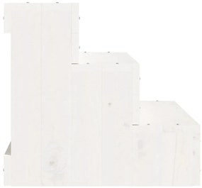 Escada p/ animais de estimação 40x37,5x35cm pinho maciço branco