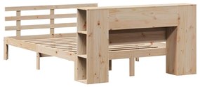Cama com estante sem colchão 120x190 cm pinho maciço