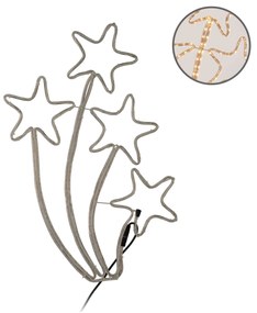 Estrelas Pé Com Tubo Led Branco Conjunto 4