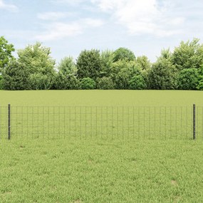 vidaXL Euro Fence com 22 Postes U Cinza 0,4x50 m Aço