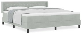Camaspring vidaXL com colchão Cinza claro 180x200 cm Veludo