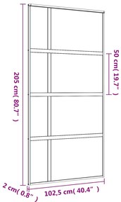 Porta deslizante 102,5x205 cm vidro ESG/alumínio dourado