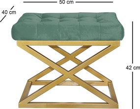 Pouffe Capraz – Gold Green – 50x42x40 cm