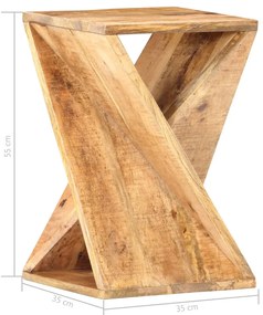 Mesa de apoio 35x35x55 cm madeira de mangueira maciça
