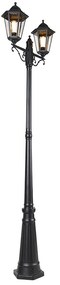 Lanterna de exterior preta 220 cm 2-luzes IP44 - Havana Clássico / Antigo