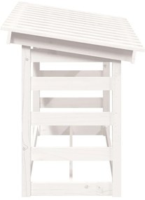 Suporte para lenha 108x64,5x78 cm pinho maciço branco