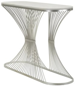 MESA DE CONSOLA 120X35X79 CM PRATEADA