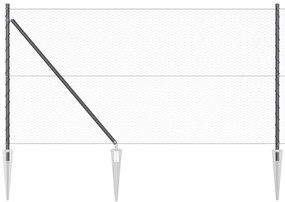 Conjunto de Cercas Conjunto de 2 Cinza Metal 25 x 1 m Durável
