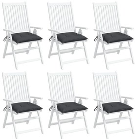 Almofadões de cadeira 6 pcs 40x40x7 cm tecido oxford antracite