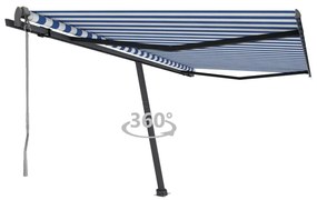 Toldo automático independente 400x350 cm azul e branco