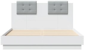 Estrutura cama c/ cabeceira 140x190 cm derivados madeira branco