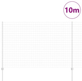 Euro Cerca com 10 Postes U Prateado 1,5x10 m Aço