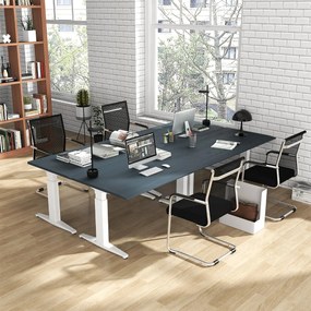 Conjunto de 4 cadeiras de escritório para convidados com base metálica e apoios de braços Cadeira de conferência para escritório em casa Preto
