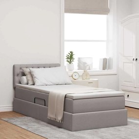 vidaXL Cama com arrumação e LED Cinzento-acastanhado 100 x 200 cm