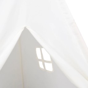 Tenda Teepee para Crianças com Bolsa Pêssego e Bolas de Brincar Branca