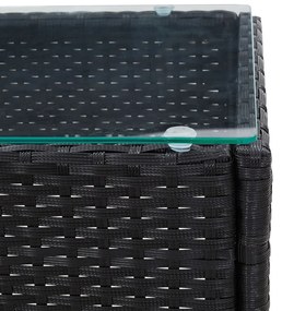 Mesa de centro 60x40x36 cm vime PE preto