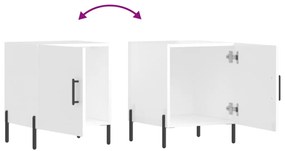 Mesa cabeceira 2pcs 40x40x50cm deriv. madeira branco brilhante