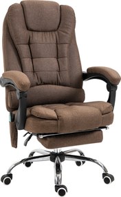 Cadeira de escritório executiva com massagem e aquecimento, altura ajustável, encosto reclinável, apoio para os pés e almofada lombar