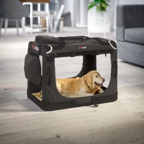 Transportadora para cães dobrável L 70x52x50cm antracite