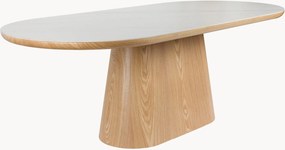 Mesa de jantar oval em madeira com tampo em efeito mármore Almira, 90 x C 200 cm