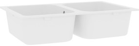 Pia de Cozinha Branca 760x480x184 mm Granito