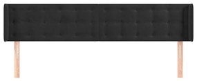 Cabeceira de cama c/ abas veludo 203x16x78/88 cm preto