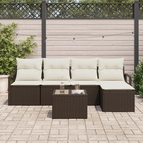 Conjunto de Sofá de Jardim 5 Peças com Almofadas Cinza Rattan Sintétic