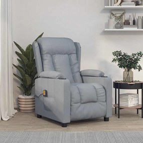 vidaXL Poltrona de massagens tecido cinzento-claro