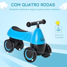 HOMCOM Andador para bebés acima de 18 meses tipo quadriciclo com 4 Rod