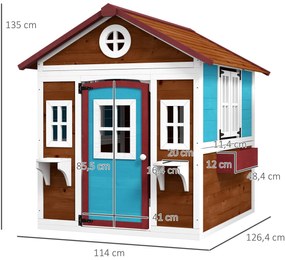 Casa de Brincar Infantil para Jardim Casa de Madeira para Crianças com