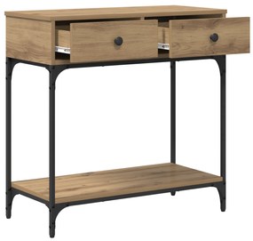 Mesa de Console Carvalho Artesanal 75x34.5x75 cm Madeira de Engenharia