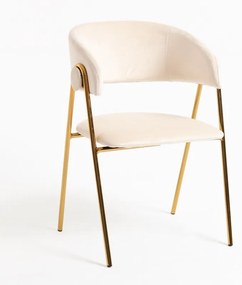 Cadeira Mihu Gold Veludo - Beige