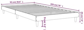 Estrutura cama s/ colchão derivados de madeira carvalho fumado