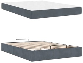 Estrutura da Cama Cinzento escuro 140 x 200 cm Veludo