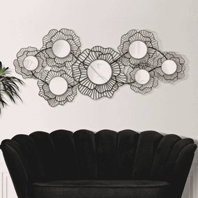 DECORAÇÃO DE PAREDE OSAKA COM ESPELHOS 121x5x56 CM PRETO/DOURADO