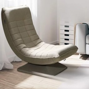 Cadeira chão reclinável Aberdeen Design moderno 60 x 105 x 87 cm em tecido creme