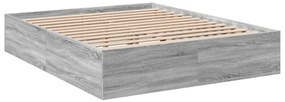Estrutura de cama 150x200 cm derivados de madeira cinza sonoma