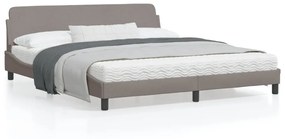 vidaXL Cama sem colchão 180x200 cm tecido castanho-acinzentado