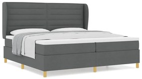 Cama Box Spring vidaXL com Colchão Cinza Escuro 200x200 cm Tecido